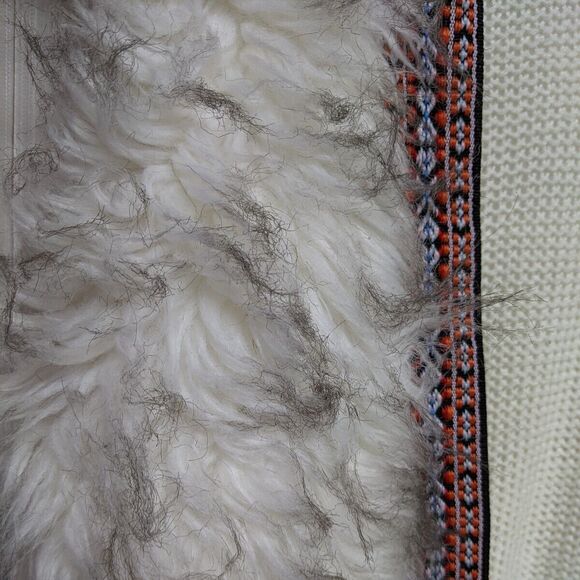 Boho Xhilaration Vest Women Medium Faux Fur Sleveeless Open Lined Cream Ivory M - Picture 4 of 7